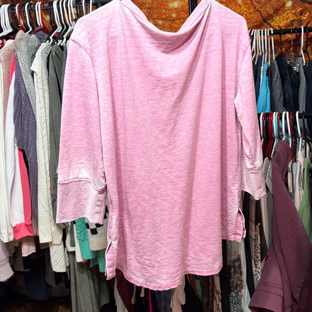 Jane + Delancey Pink Long Sleeve Top Shoulder Buttons Size L - Picture 2 of 5